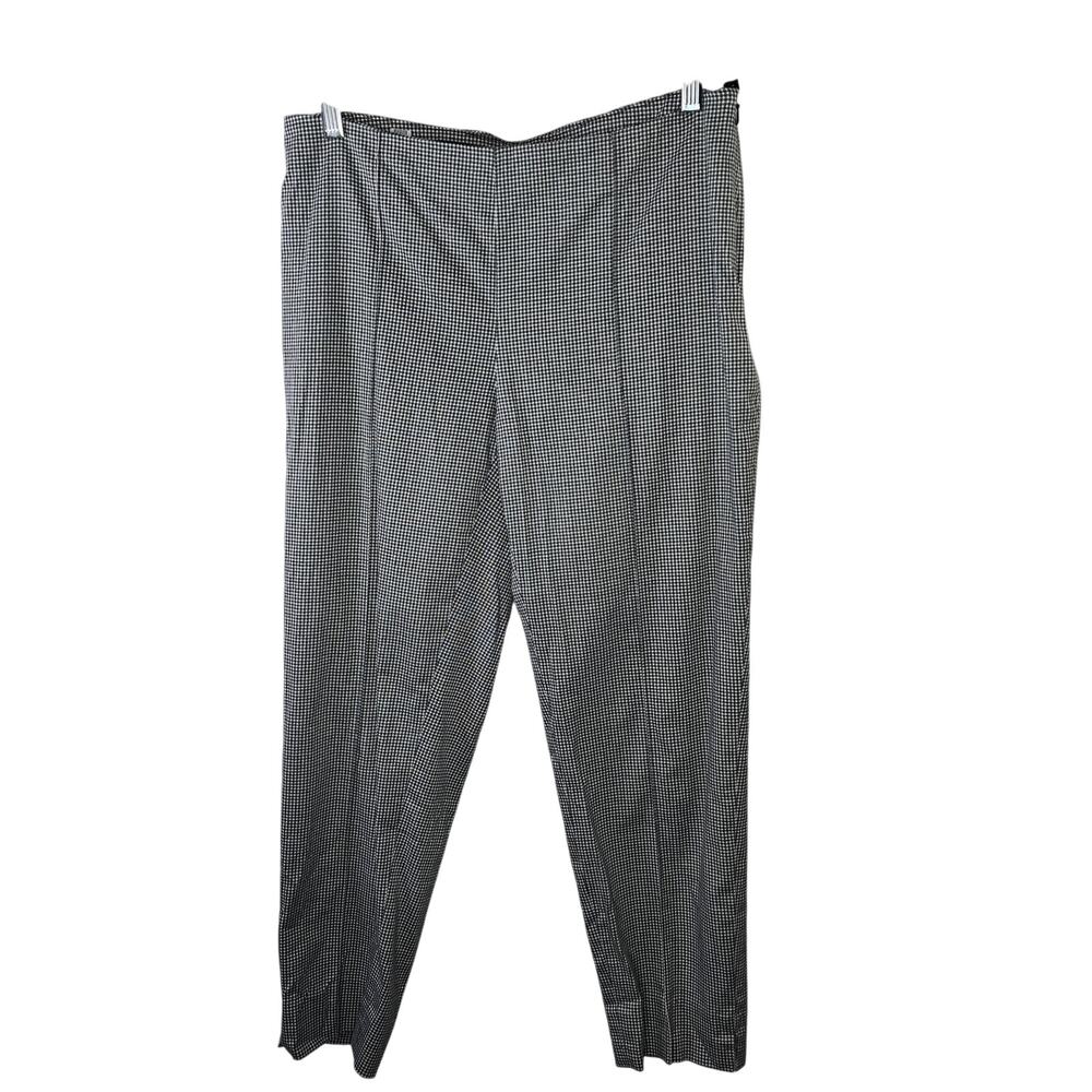 Brooks Brothers Natalie Fit Side Zip Black White Houndstooth Crop Pants Size 6